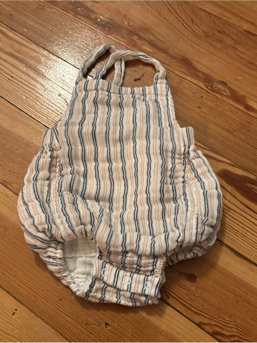 Angel Dear striped organic cotton gauze sunsuit romper 0-3 Months